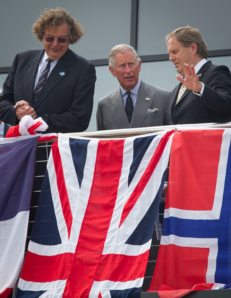 Edward Leask (left) and John Tweed (right) toured the award winning sports facilities with the Prince of Wales  - London 2012 Olympic Games © Richard Budd 2012